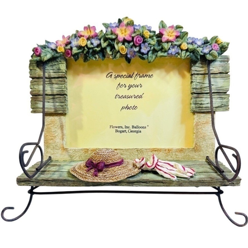 Burton Picture Frame Garden Bench Floral Home Decor Multicolor‎ 4x6 Gift